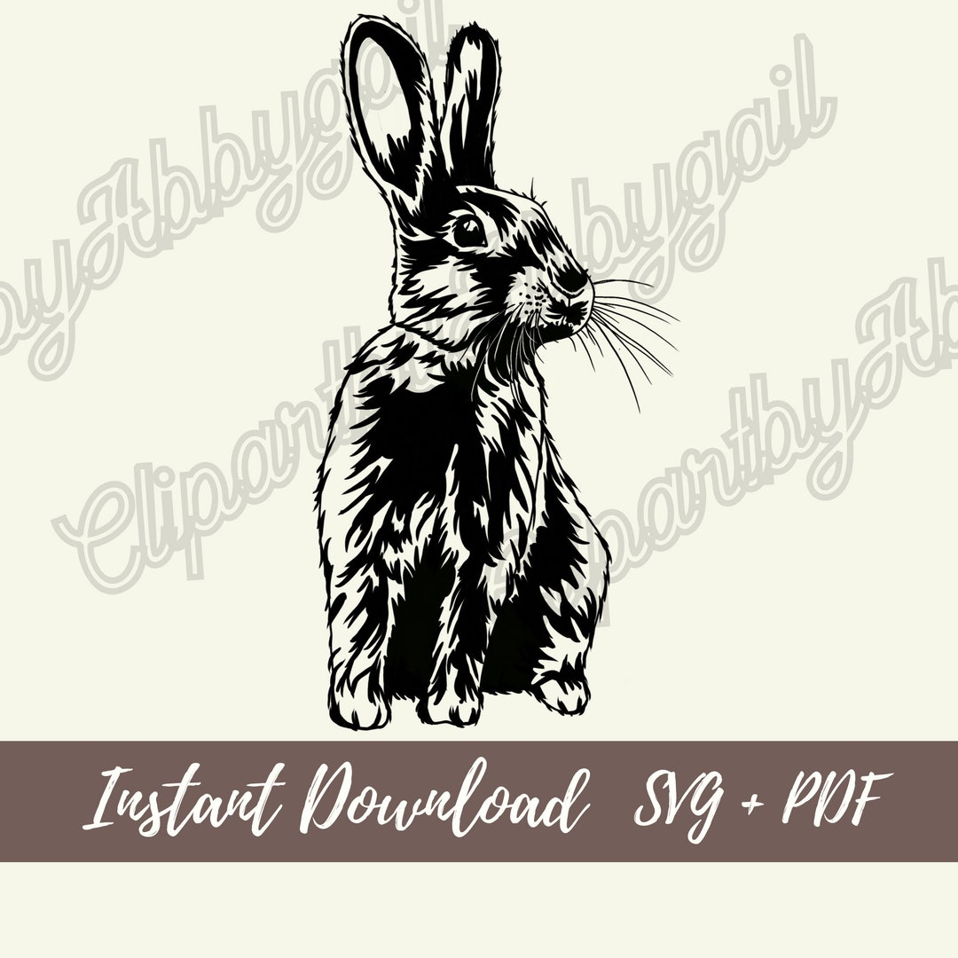 Rabbit Svg | Bunny Svg | Hare Clipart | Easter Svg | Spring Clipart ...