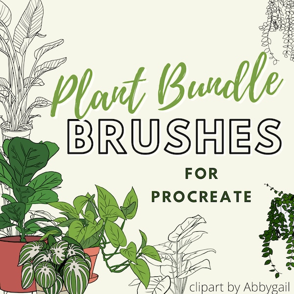 Procreate Plant Bundle Brush Set | Procreate Sketch Brush | House Plant Stamp Brushes | Procreate Stamp Set | Botanical Brush | Plant Stamps