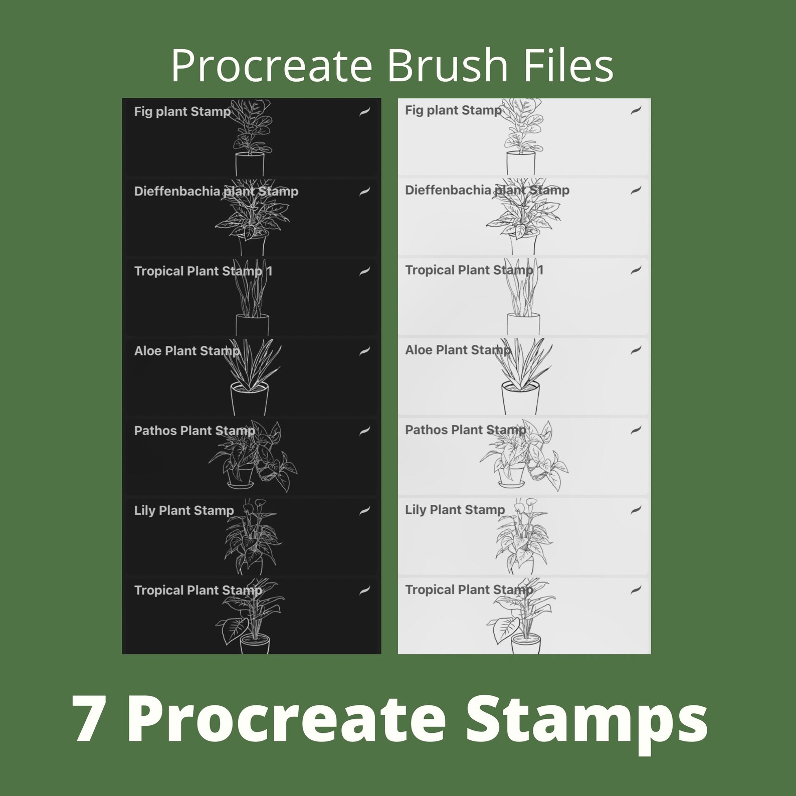 Procreate Plant Brush | Procreate Sketch Brush | House Plant Stamp ...
