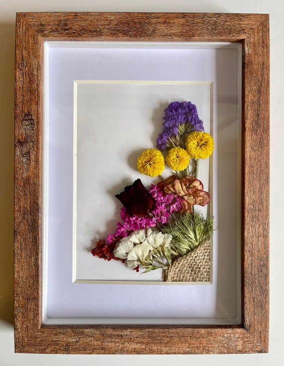 Dried Flower Frame Dried Floral Wall Art Handmade Home Etsy
