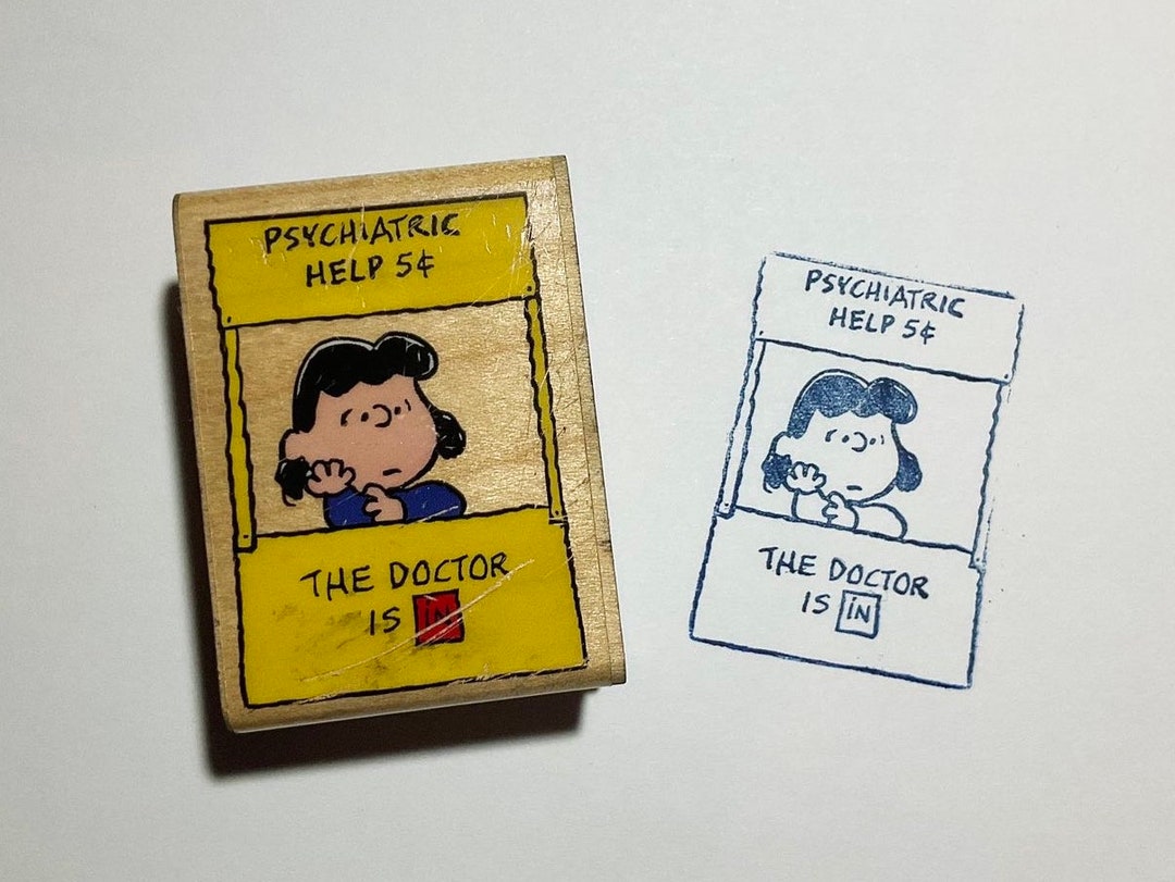 Vintage Rubber Stamp Lucys Psychiatry Help Stand Etsy