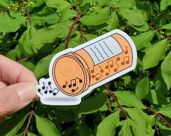 Music is Medicine Waterproof Vinyl Sticker | Music Sticker | Water Bottle Sticker