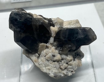 NH, USA, Smoky Quartz with Microcline, Moat Mountain, Bartlett, New Hampshire