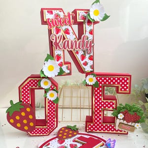 Strawberry Party 3D Letter, Berry First Birthday Decor - Etsy
