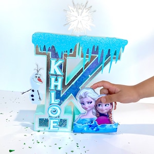 3d Letter Frozen, Frozen Inspired 3D Letters, Frozen Nursery Decor, Frozen Party, Frozen Name 3D Letter, Frozen decor, Custom letter 3d,