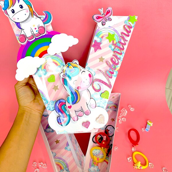 Unicorn Shadow Box 3D Number, Party Decoration, Unicorn 3D Letter, Princess 3D Letter Box, Party Deco, Customized Birthday, birthday Unicorn