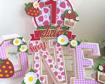 Strawberry 3D Letter, Berry First Birthday Party Decor