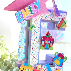 Carta 3D de formatura pré-escolar, decorações para festa de formatura 2025, carta 3D de formatura pré-escolar, tendências de graus 2025, turma de 2025