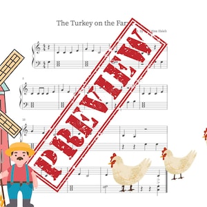 The Turkey On The Farm I Thanksgivings I Fall I Piano Piece I Easy Piano Piece