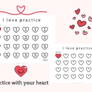 Oefenschema I Checklist voor kinderen I 24-dagenuitdaging I Valentijnsdaginspiratie I Direct downloaden