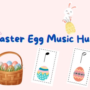 Easter Egg Music Hunt I Piano Lesson Active Game I Young Beginners I Easy Preparation I Rhythm And Rest Recognition I Clefs
