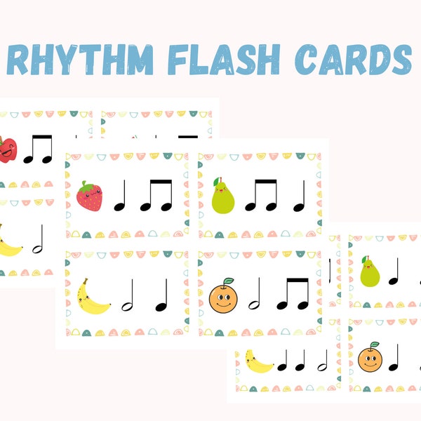 Rhythm Flash Cards I Clapping Activity I Quarter Note I Half Note I Two 8th Notes I Basic Rhythms I Piano Lesson Activity