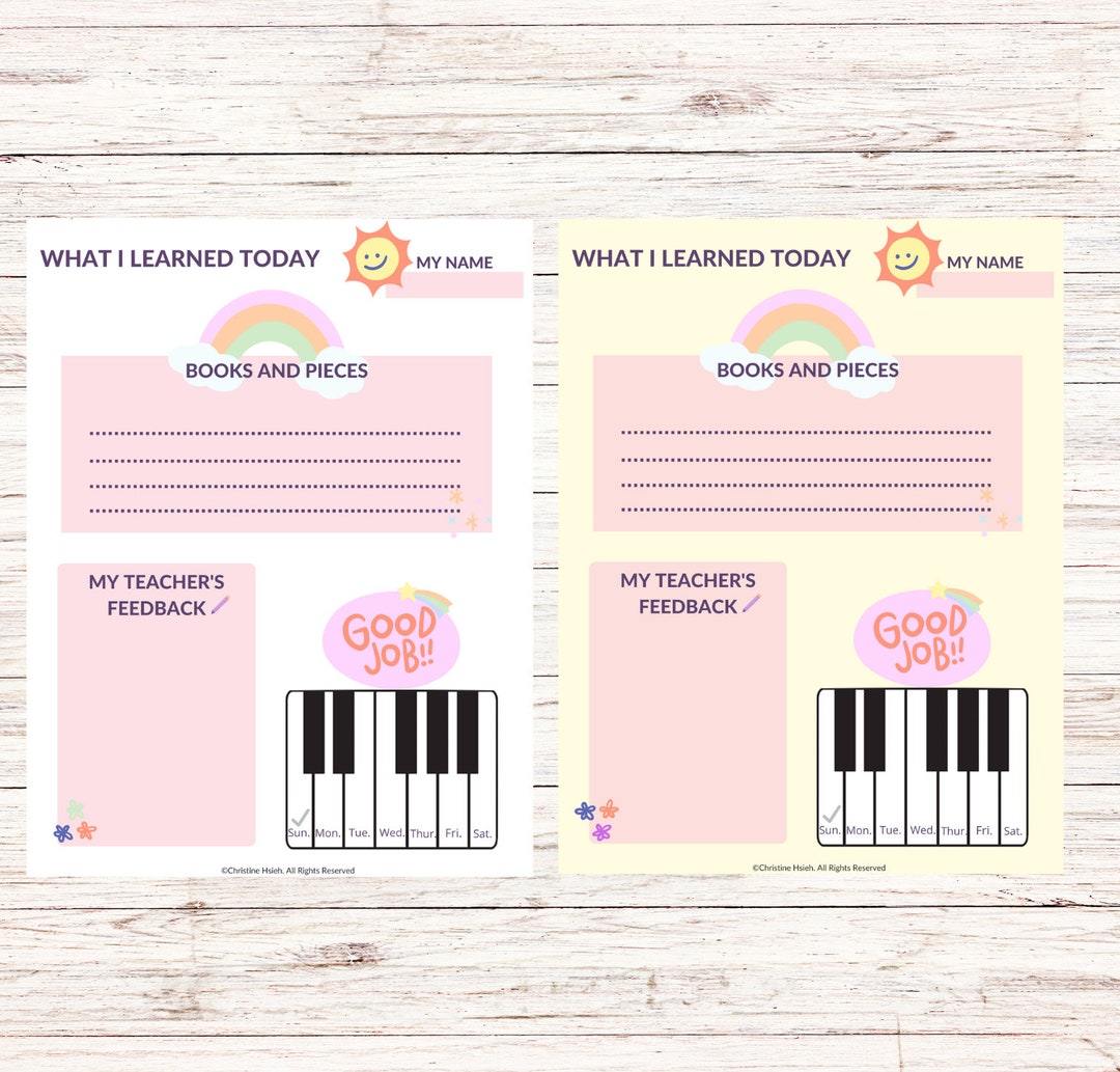 What I Learned Today I Piano Lesson - Etsy
