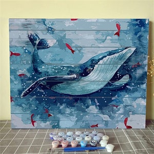 DIY painting Digital children Underwater World oil on canvas