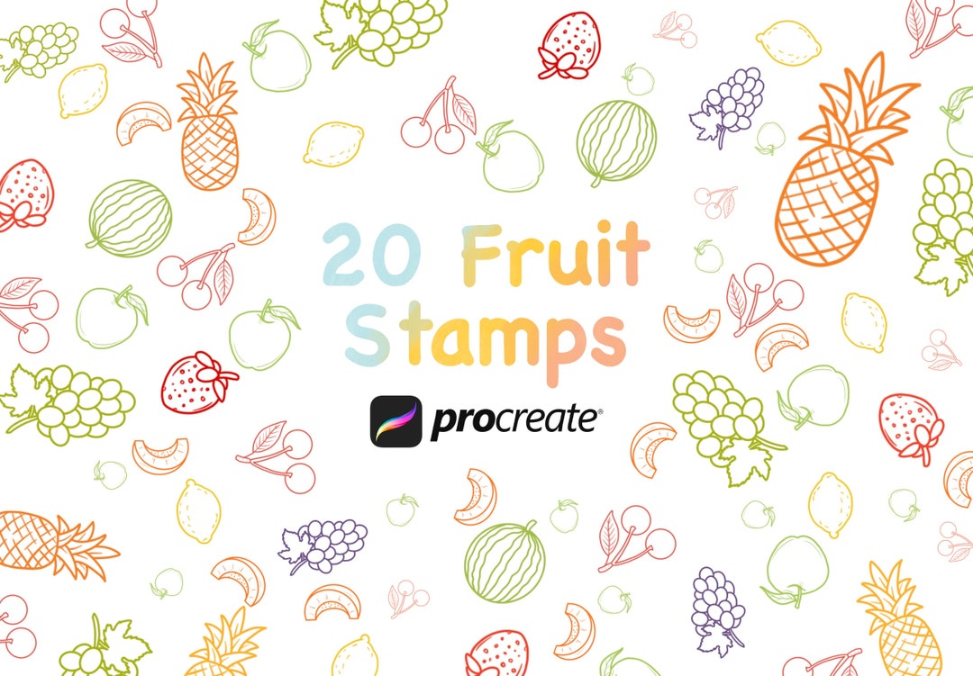 Fruit Procreate Stamps. Fruit Stamp. Procreate Stamp. Etsy Australia