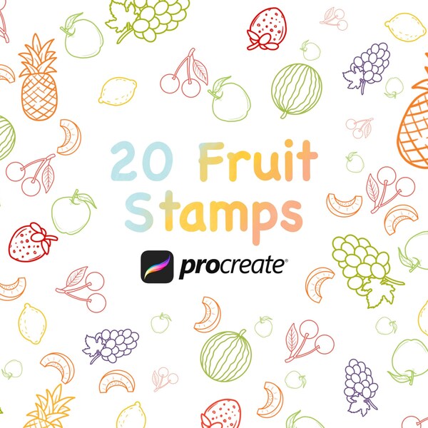 Fruit Procreate Stamps. Fruit Stamp. Procreate Stamp. Procreate Brushes. Fruit Brushes. Fruit Procreate Stamp. Procreate Art. Fruit Vector.