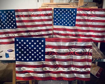 Wavy Wood American Flg