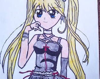 Anime goth girl portrait