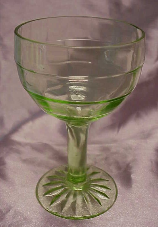 Depression Glass Green Block Optic Cocktail Goblet 4.25 Etsy