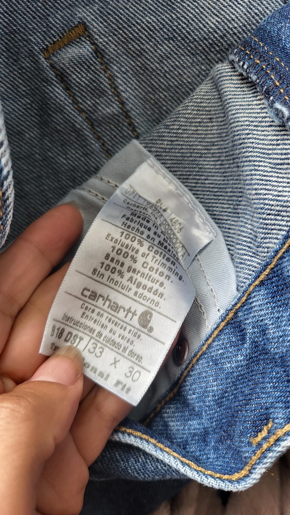 Vtg 1990s Carhartt Denim Jeans Pants Size 33 X 30 / 90s Carpenter