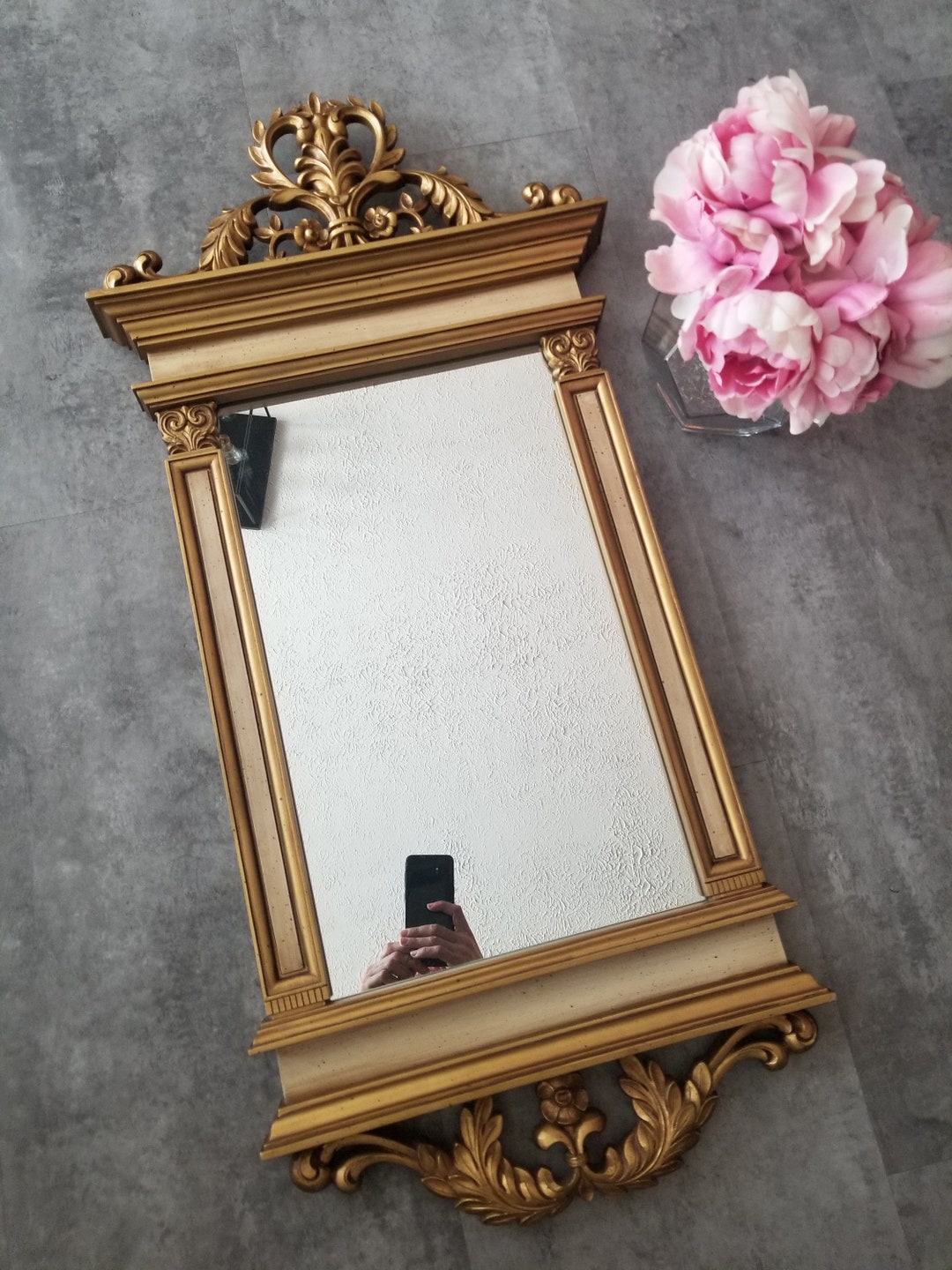 Vintage Syroco Ornated Gold Painted Rectangular Mirror Large Rococco ...