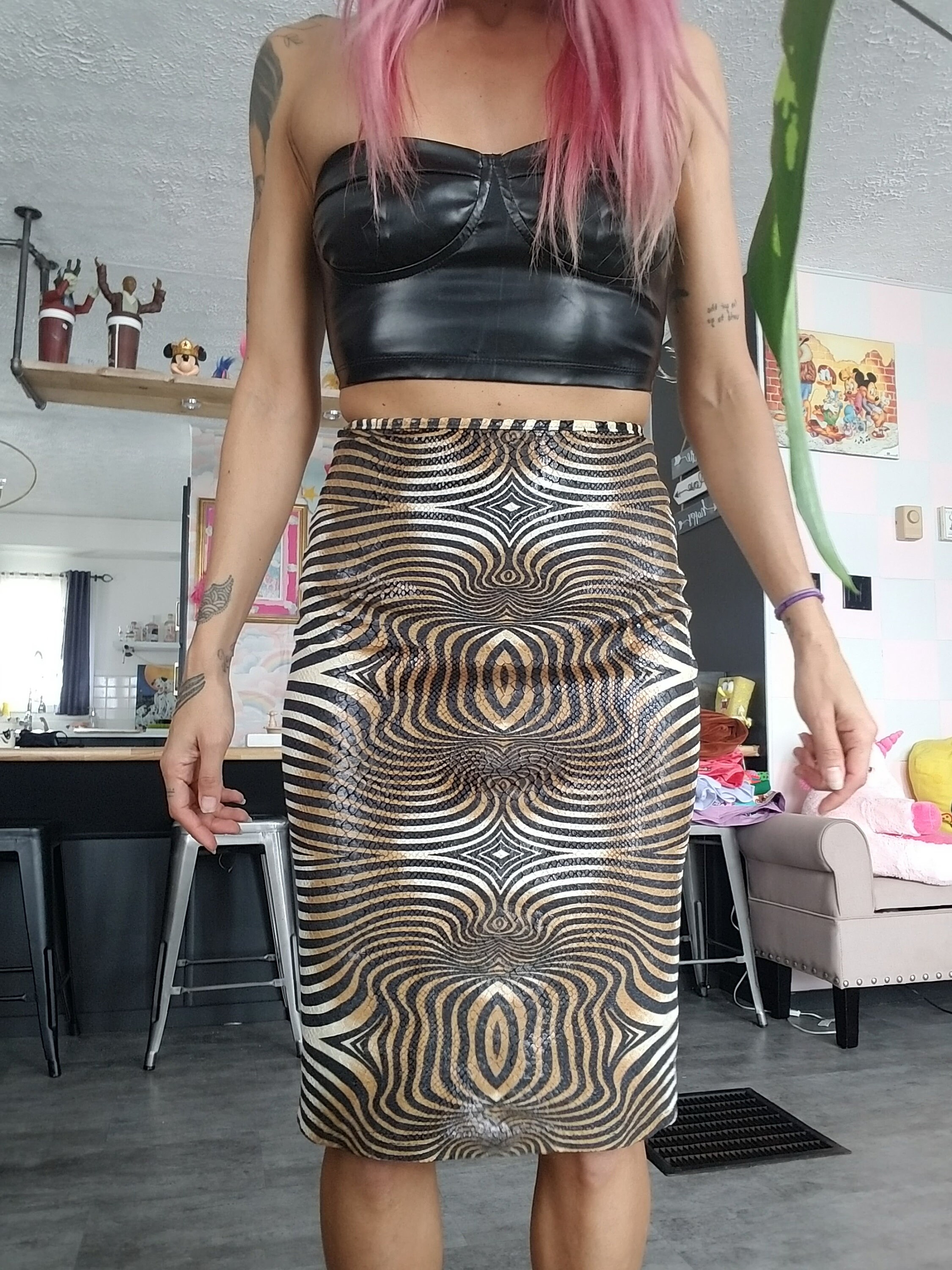 Vintage 70 s Made in Canada Animal Print Skirt