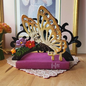 Vintage Iron Butterfly Hose Holder Decorate Garden Wall.