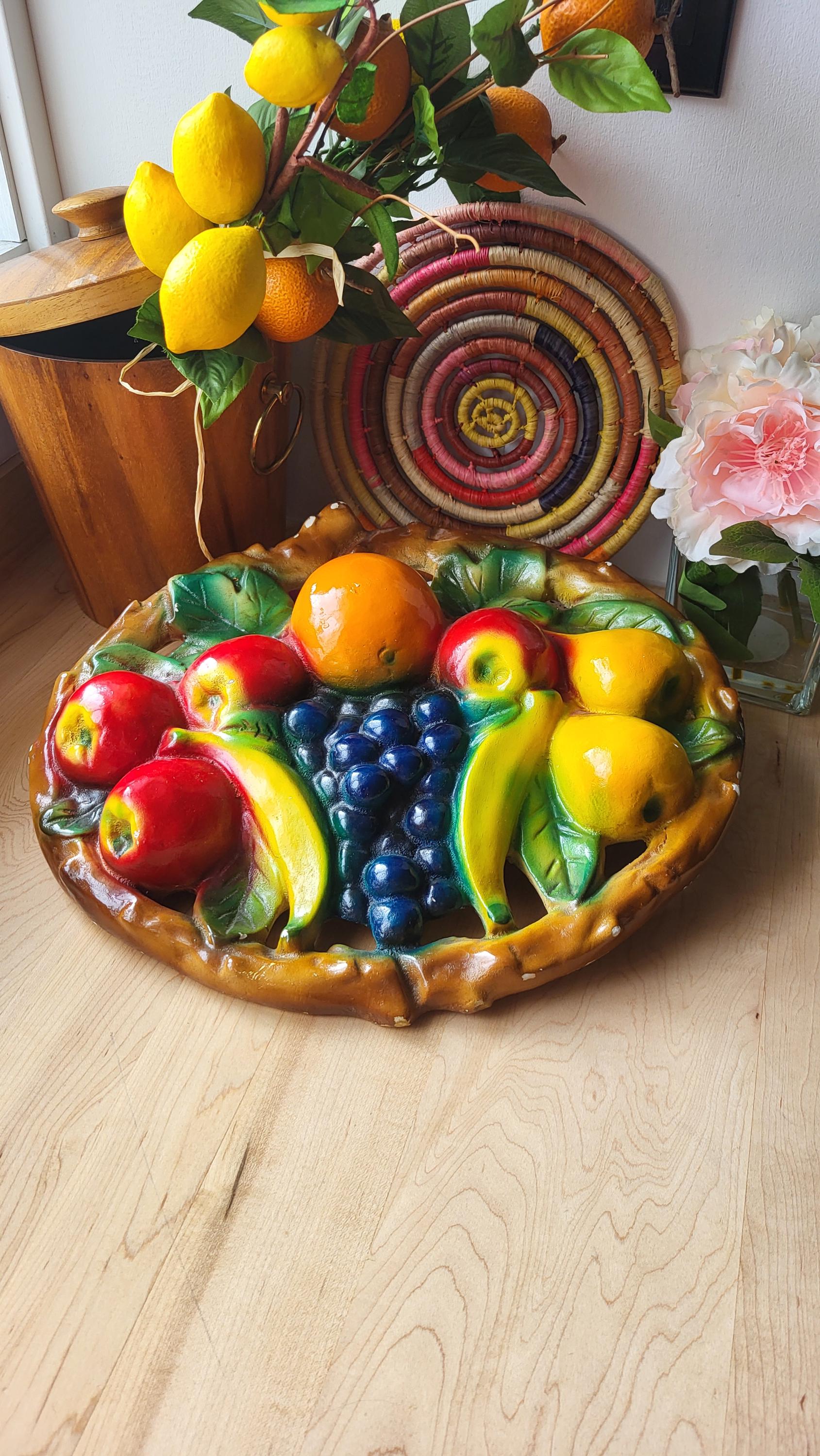 Vintage Chalkware Fruit Wall Decor - 15