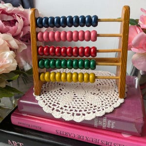 Vintage Abacus, Calculating Tool, Colorful Wooden Beads, Math Counting Frame, Math Learning, Educational Tool.