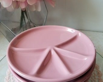 Vintage 80's Pink Small Chocolate Fondue Plates Made in Taiwan Set of 4