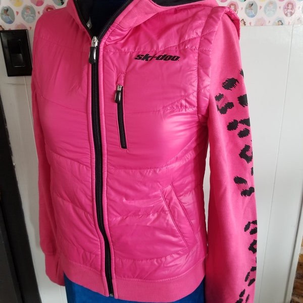 Veste sans manches rose Ski-Doo pour femme avec guépard, taille XS