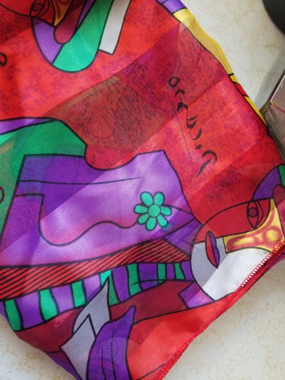 Vintage Picasso Print Scarf, Vintage abstract Pic… - image 3