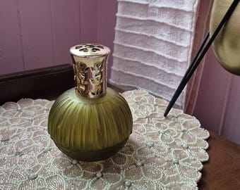 Vintage Green Avocado Eden Glass Fragrance Oil Lamp l