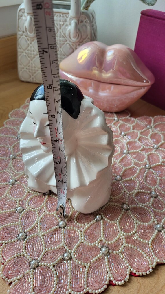 ANCIEN BUSTE DE Pierrôt,pied de lampe en porcelaine blanche EUR 40,00