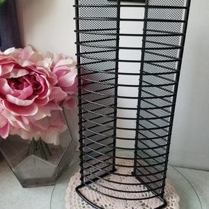Vintage 1990s Atlantic Metal CD Tower Rack 12” Holds 20 Black