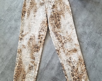 Vintage Bianca Nygard High Waist Leopard Print Pants Style Jeans Size 8