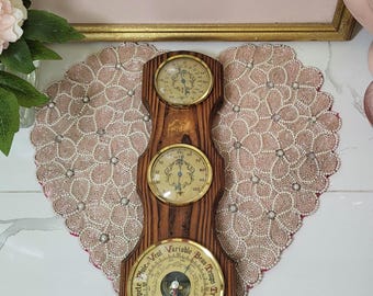 Vintage Fisher Barometer 3 Dials Made in France