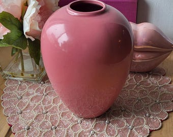 Vintage Pink Mauve Art Deco Oil Jar Vase Made in Taiwan