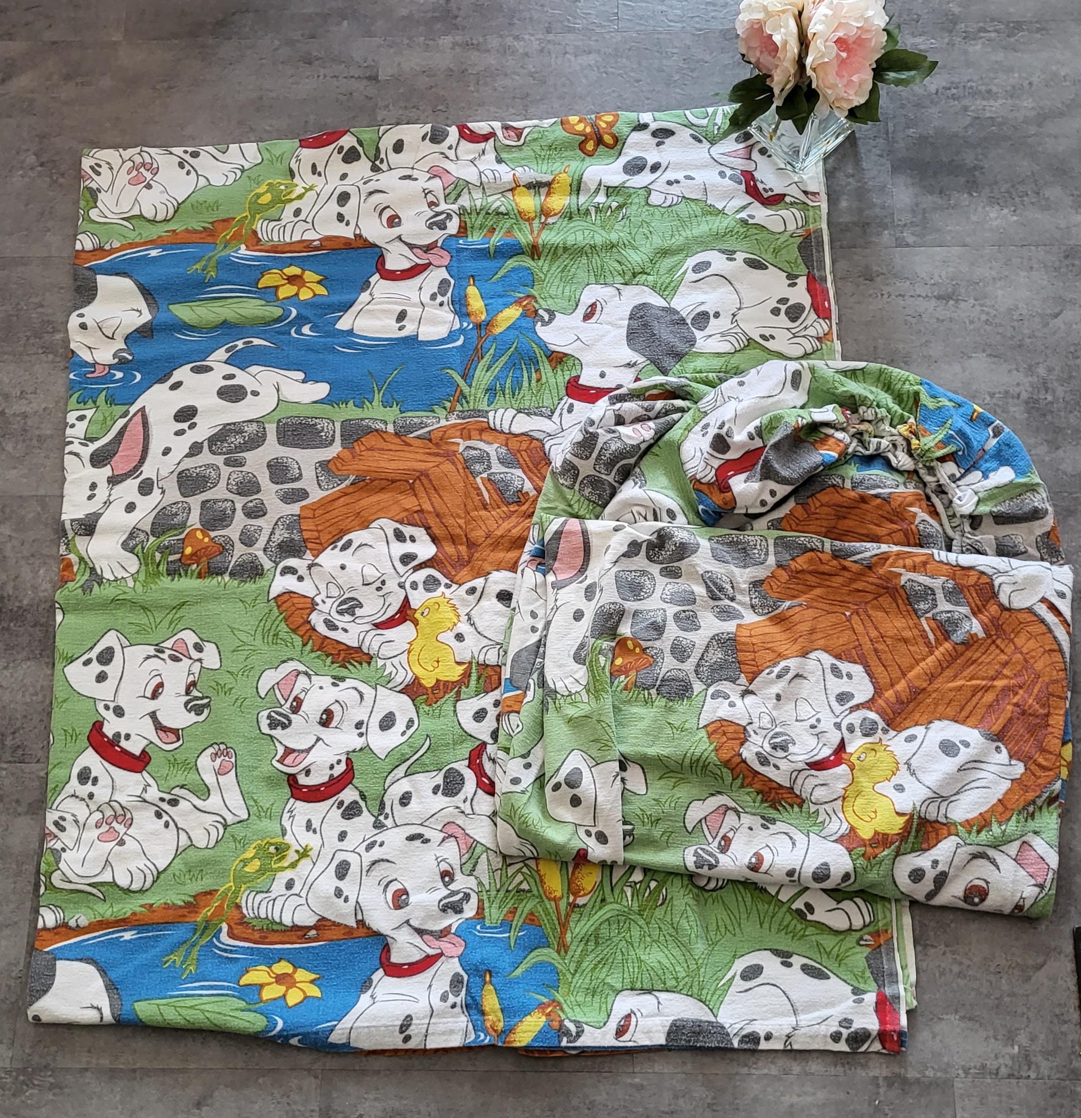 Vintage Disney 101 Dalmatiens Simple Bed Quilt Blanket. Flat Sheet