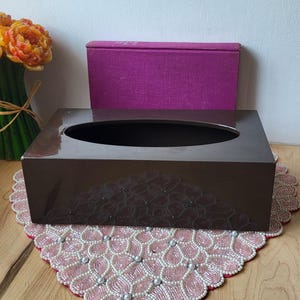 Vintage 70s brown plastic tissue box cover