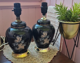 ヴィンテージ80年代、テーブルランプ、ピンクセラミック、ピンクと