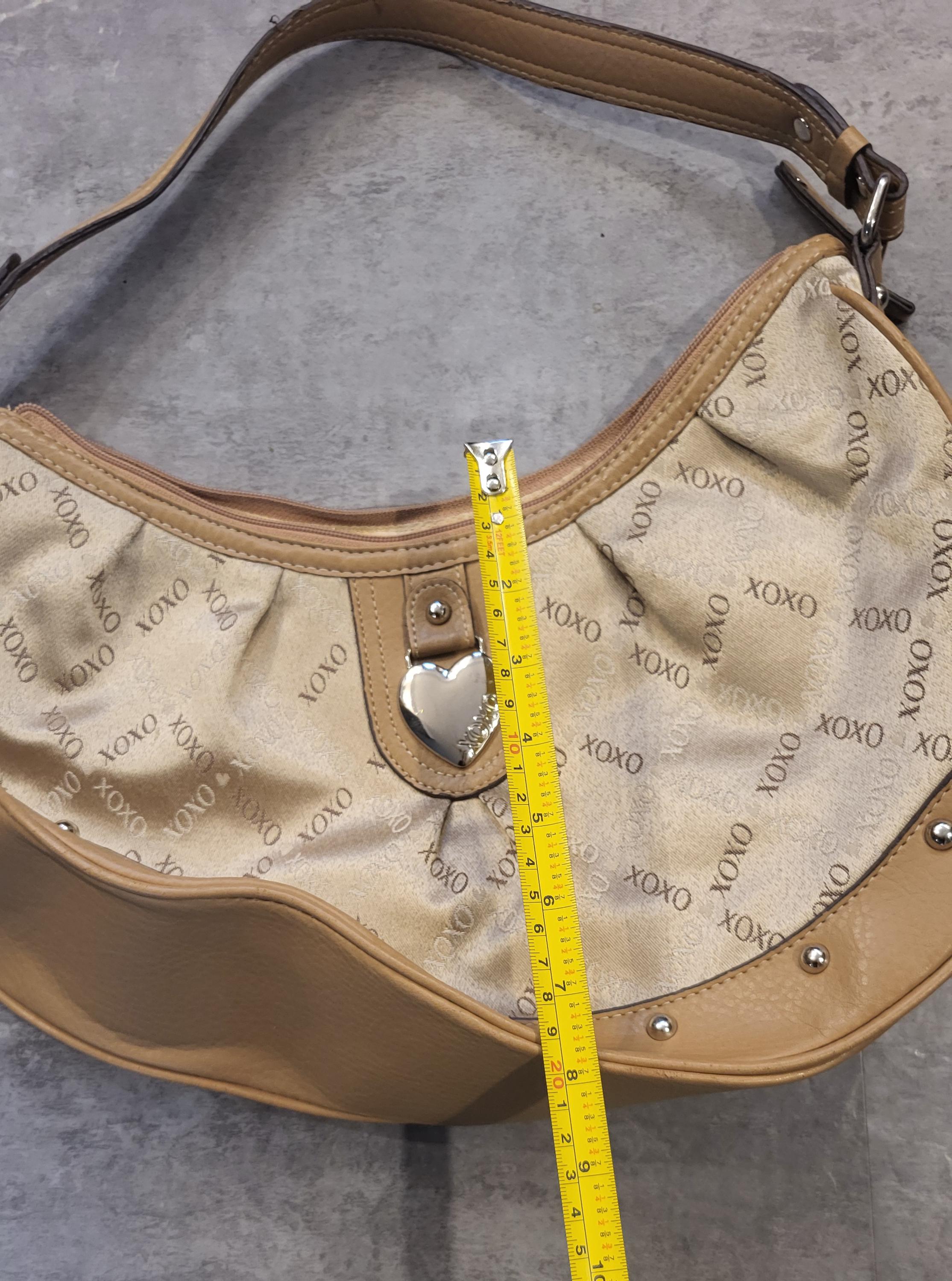 Vintage Y2K Half Moon Brown XOXO Canvas Hobo Bag Handbag