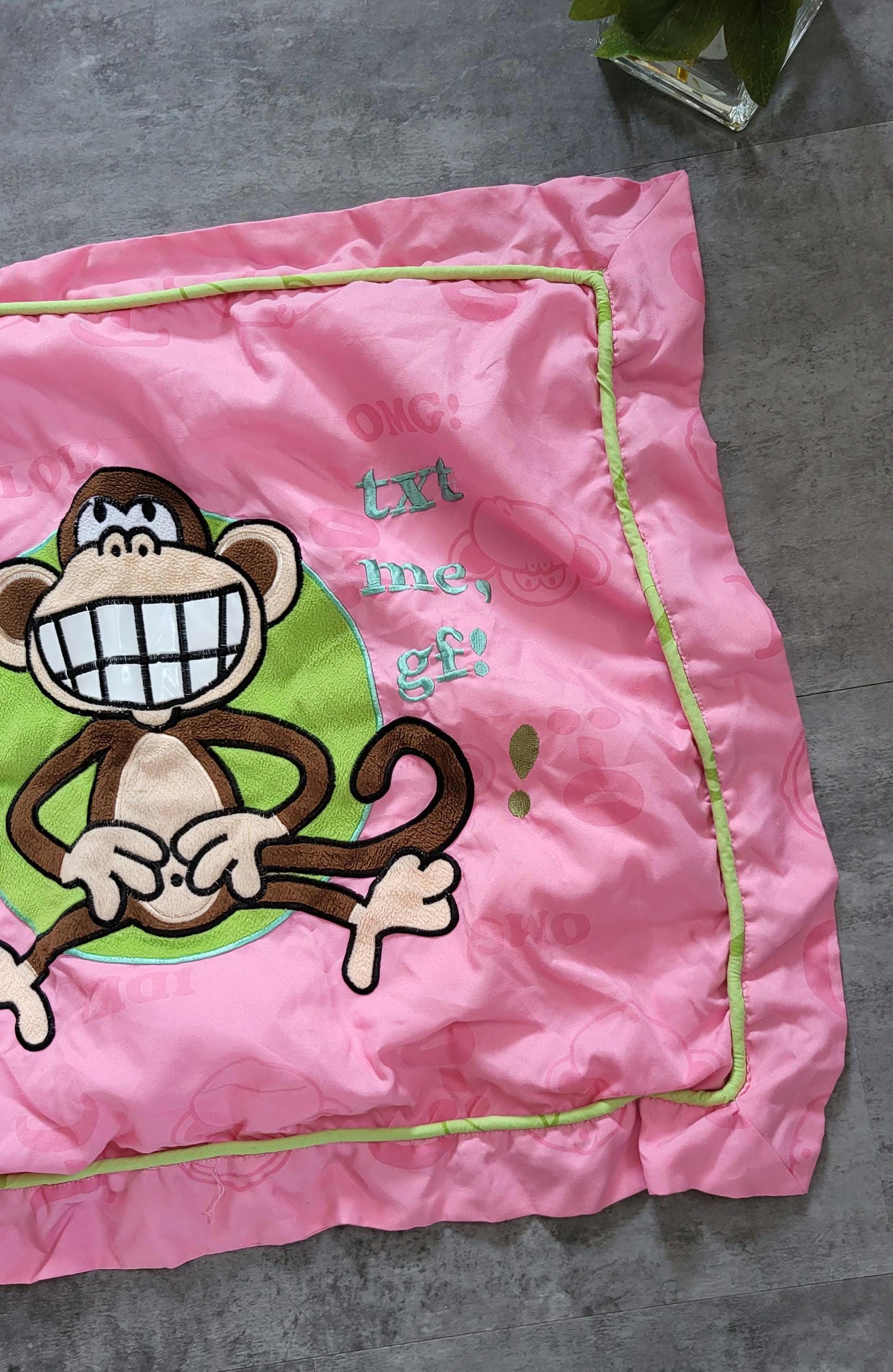 MyBambino Personalized Monkey Boy Pillowcase For Toddlers - Custom Name, Standard/Full Size