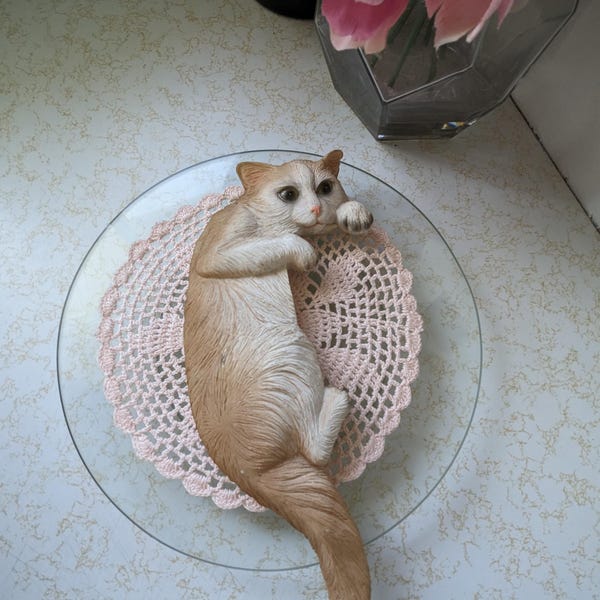 Vintage Rare Resin Cat Door Topper Cute Cat Corner