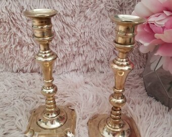 vintage Set de 2 lustres couleur or en laiton fabriqué en Inde 8 » de haut lourd