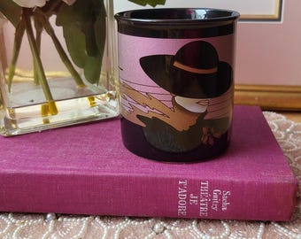 Vintage Art Deco 80s mug, 1980's Lady mug, Art Deco revival, coffee cup, Patrick Nagel Style