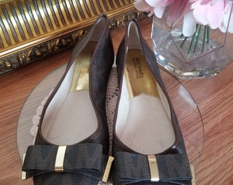 Zapatos de ballet clasicos vintage MK Micheal Kors zapatos placas marron et or taille 9 Etsy Mexico
