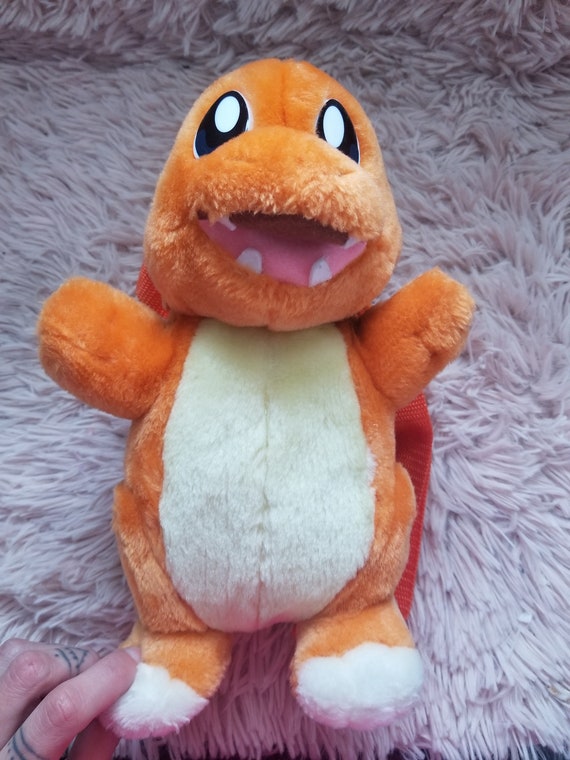 Vintage Nintendo Game Freak Pokemon Peluche Salamèche Sac à Dos 14  magnifique Red Cheek Fat Orange Lizard Charizard Original 90s Purse 