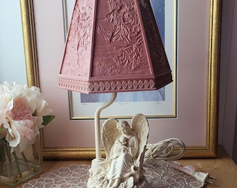 ヴィンテージ L.E. スミス ピンクパイナップル柄フェアリーランプ