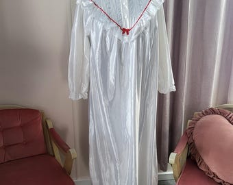 Precious Vintage 70s 80s Avon Fashion White Satin Babydoll Dress